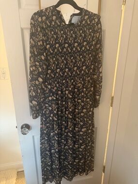 Hill House Viviana Floral Long Sleeve Maxi Dress Size M